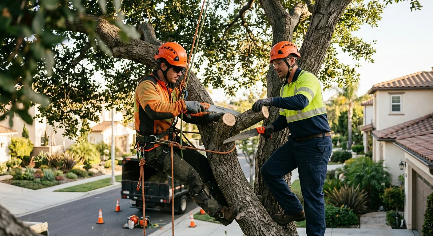 Close inspection of a weak branch union showing early deadwood and canopy stress